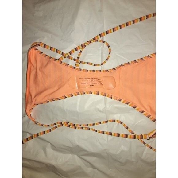 Aerie Orange Striped Medium  Bikini Bottom - Picture 3 of 6